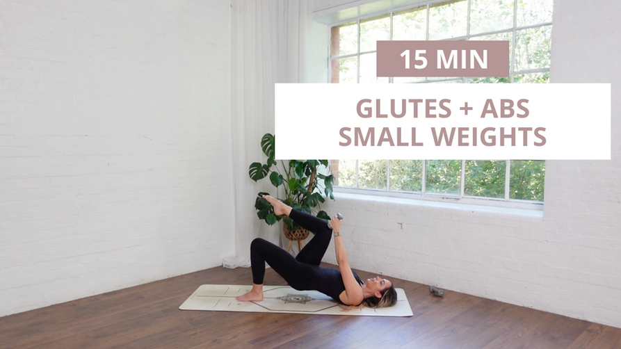 Glutes & Abs with small weights 15 min